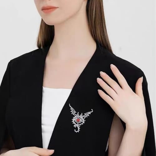 Image of MLEPUS Flying Dragon Evil Eye Brooch Pin for Women Men Gold Plated Fashion Crystal Lucky Charms Vintage Brooch Eyes Lapel Pin Creative Dress Accessories Theme Party Jewelry