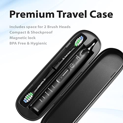 Wagner & Stern Ultrasonic Whitening Toothbrush With Pressure Sensor. 5 Brushing Modes And 4 Intensity Levels With 3D Sliding Control, 8 Dupont Bristles, Premium Travel Case. #TOP2