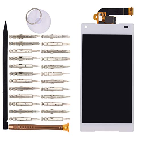 Image of LCD Screen Display with Digitizer Touch Panel Without Bezel Frame Compatible with Sony Xperia Z5 Compact E5803 E5823(White)
