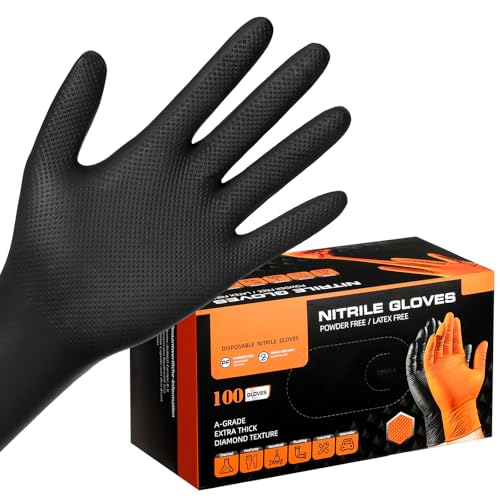 Recopilación de Productos químicos disponible en línea. 44 ENPOINT Guantes de Nitrilo de 8 Mil para Trabajo, 100 PCS Guantes Mecánicos Desechables Negros Resistentes a Químicos para Hombres y Mujeres Trabajando, Cocinando, Limpieza,...