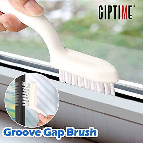 GIPTIME Spülbürste-Felgenbürste,4Stück Reinigungsbürsten Inklusive Scheuerbürste Komfortgriff Küchenreinigung | Biegbare Hand Schrubbbürste,Wand-Fugenbürste,Zuhause Scheuerbürste