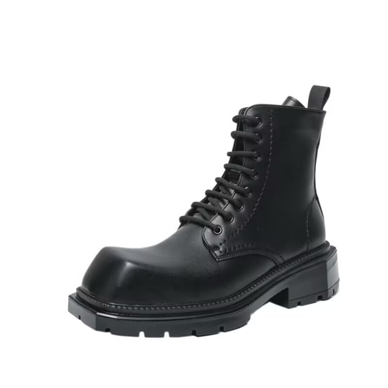 BnAnCuBuHu Men's Mountaineering Boots Chukka Gentleman Work Casual Classic Combat Shoes for Men Black