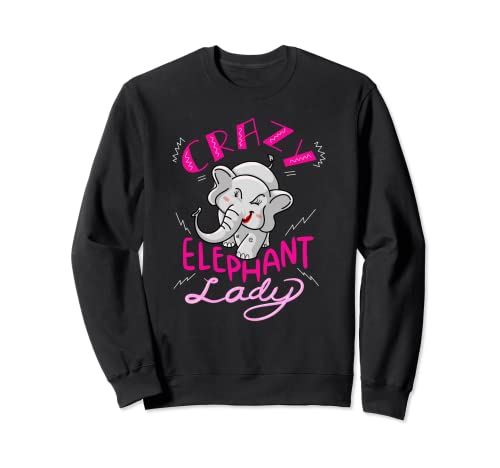 Crazy Elephant Lady Cool Wild Animals Funny Zoo Keeper regalo Felpa