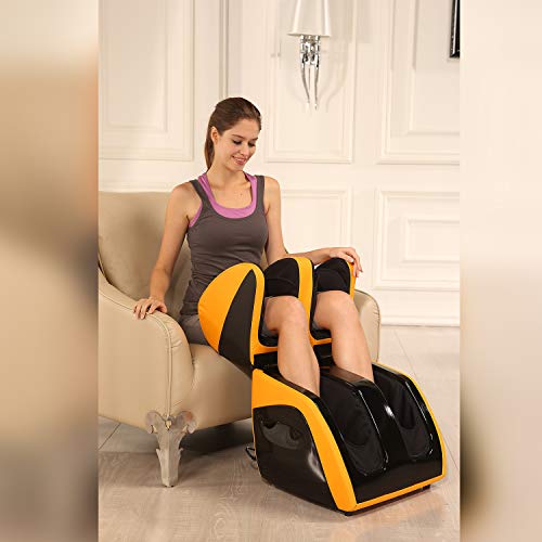 Image of RoboTouch Classic Corded Electric Plus Leg And Foot Massager With Kneading And Vibratory Reflexology For Pain Relief In Calves, Thigh, Feet, And Ankles, One Year Warranty. (Red)