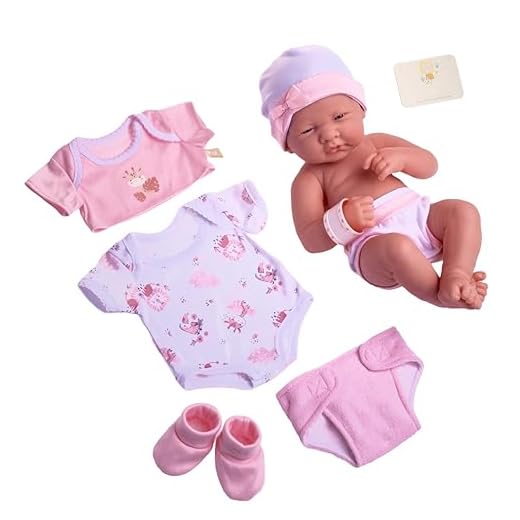 8 piece Layette Baby Doll Gift Set | JC Toys - La Newborn Nursery | 14" Life-Like Newborn Doll w/ Accessories | Pink | Ages 2+