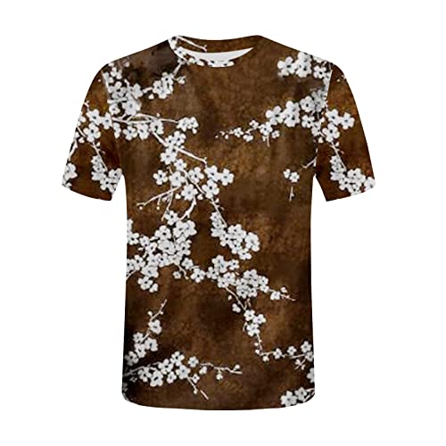 Blusa feminina manga curta 2023 moda gola redonda algodão blusa estampada para mulheres top outono v