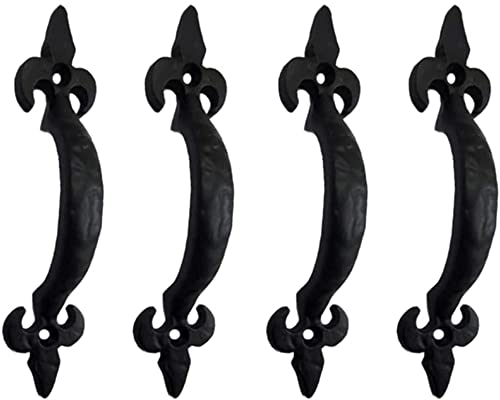 Adonai Hardware "Nethaniah Antique Cast Iron Cabinet Pull Handles (5" x 4 Pack, Matte Black) for Vintage Wooden Barn Doors, Gates, Closets, Furniture, Drawers, Cupboards, Wardrobes and Sheds (B09GVT4Y2Y) Amazon Price History, Amazon Price Tracker