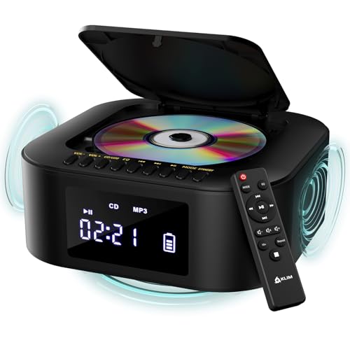 KLIM Boombox E1 - Reproductor de CD portátil - Bass Boost con Subwoofer - Radio FM y batería Recargable - Bluetooth, MP3, AUX, CD-ROM, USB - Radio CD portátil con Mando - Negro/Dorado KLIM Boombox E1 - Reproductor de CD portátil - Bass Boost con Subwoofer - Radio FM y batería Recargable - Bluetooth, MP3, AUX, CD-ROM, USB - Radio CD portátil con Mando - Negro/Dorado