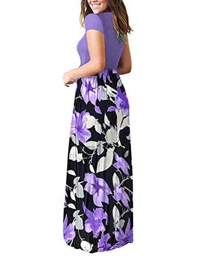 Image of AUSELILY Women's Classic Short Sleeve Loose Plain Casual Long Maxi Dresses for Women 2026