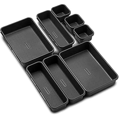 madesmart Interlocking Drawer Organizer Bins 8 Bin, 1 Set Cover