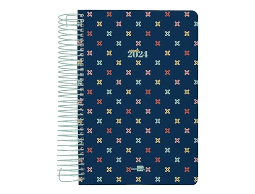 Liderpapel Perissa Spiral Diary A4 2024 Day Page Paper 80 g Design Cross