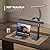 LED desk lamp for home office, architect computer work light,Touch color temperature stepless dimming and adjustable flexible gooseneck tube. desk lamp with clock , suitable for reading and studying.