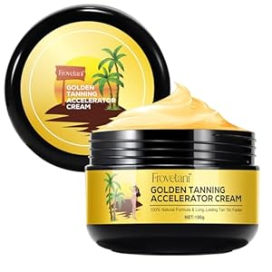Crema aceleradora de bronceado, acelerador Golden Tan para sol y solarium al aire libre, crema bronceadora natural para tumbonas y sol al aire libre, logra un bronceado natural de la piel (100 g)