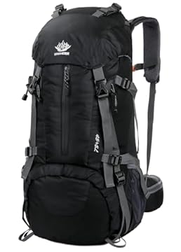 backpack with tent and sleeping bag