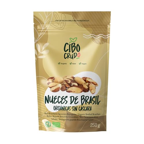 Nueces de Brasil Ecologicas - 250g. Nuez de Brasil Bio Contiene Fibra Proteína Selenio y Minerales. Como Snack o Para Recetas. Para Vegetarianos y Veganos.