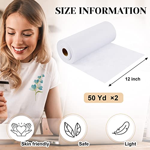2 Rolls 12'' X 50 Yd Tear Away Embroidery Stabilizer, 1.8 Ounce Medium Weight Embroidery Backing For Machine Embroidery Hand Sewing Support #TOP1