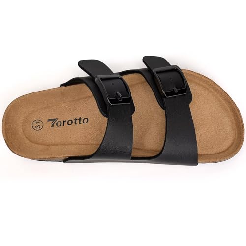 Image of Torotto Kids Sandals Boys Girls Slide Summer Non-slip Cork Glitter Toddler Slippers with Adjustable Straps for Indoor & Outdoor