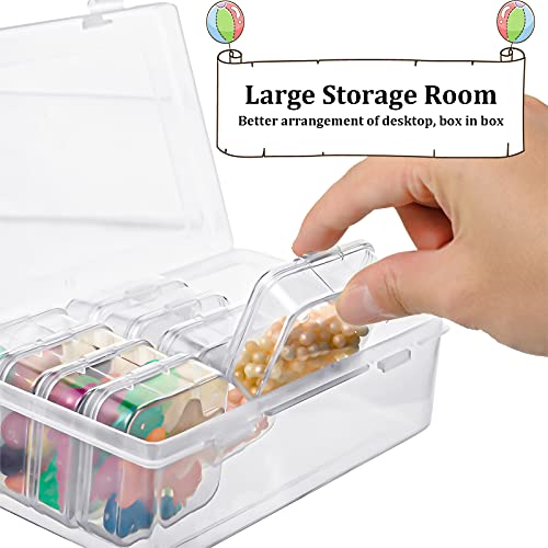 Image of Blulu 13 Pieces Small Bead Organizers Plastic Bead Storage Containers with Lids Mini Clear Storage Cases Transparent Craft Boxes for Jewelry Diamonds DIY Art Craft Accessory(2.1 x 2.1 x 0.8 Inch)