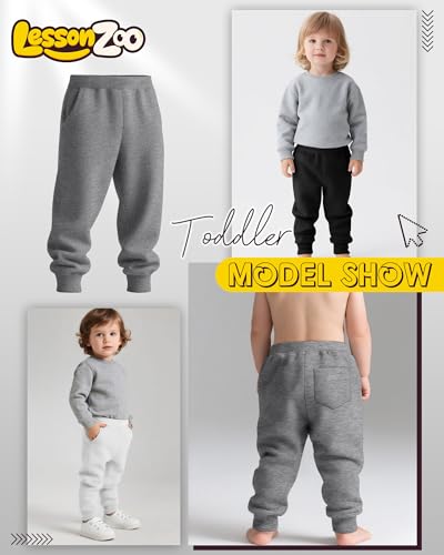 3 Pack Boys' Sweatpants Toddler Athletic Elastic Waist Pants Active Joggers with Pockets 2025 Fall3