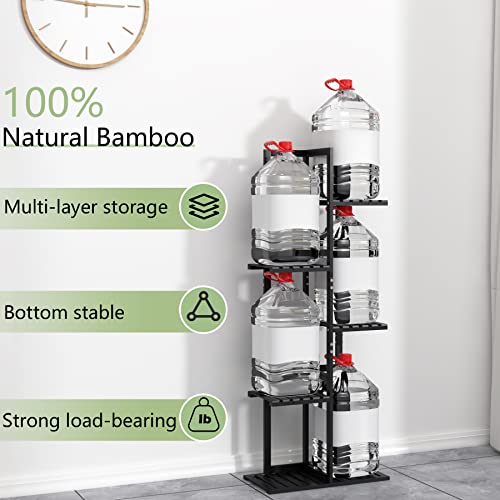 Laiensia 001 5 Tier Bamboo Plant Stand Rack 6 Potted Multiple Flower Pot Holder Shelf thumb #6