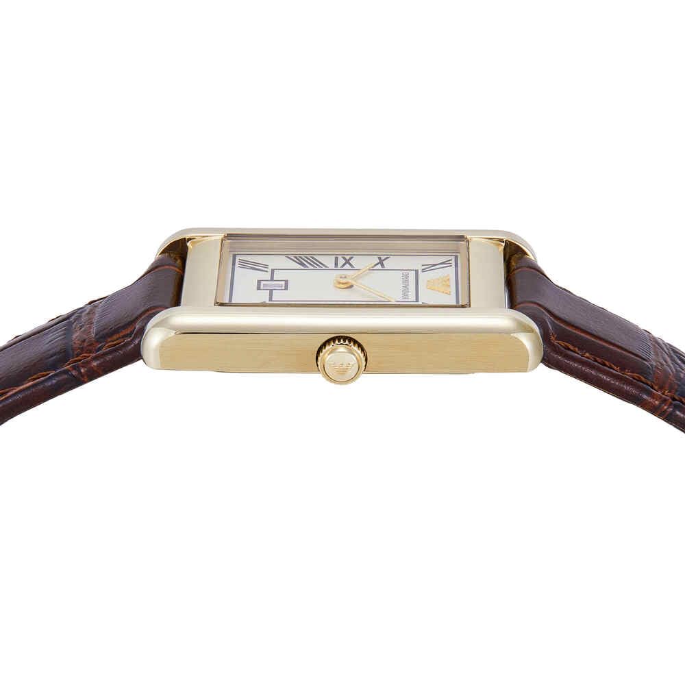 EMPORIO ARMANI Watch For Men, Quartz Two Hand Movement and 25mm Case Size with Stainless Steel or Leather Strap