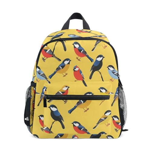 ALAZA Colorful Bird Yellow Toddler Backpack Kid's School Bag Preschool Kindergarten Elementary School for Boys Girls