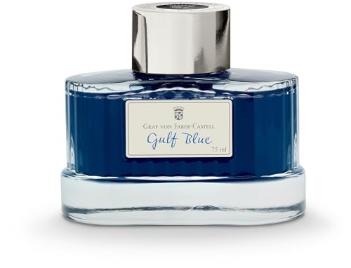 Encre indélébile dans un encrier élégant Graf von Faber-Castell Gulf Blue 75ml