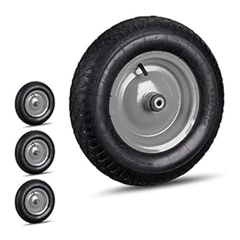 Set Of 2 Relaxdays Wheelbarrow Wheels 4.80 4.00-8, Pneumatic, Steel, 3 - View #10