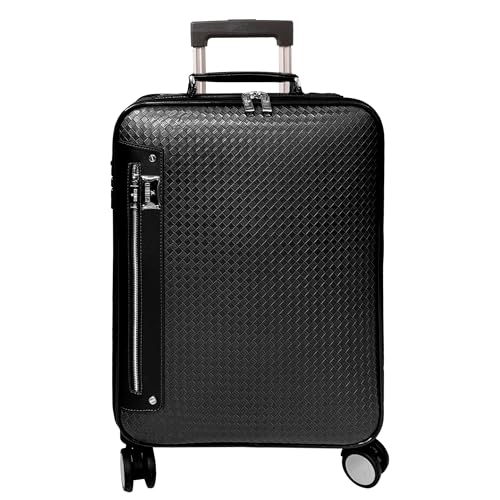 THE CLOWNFISH Orbit - Maleta pequeña de 50,8 cm para viajes, maleta rígida para viajes con carrito de aluminio, ruedas, rotación de 360 grados, color negro, negro