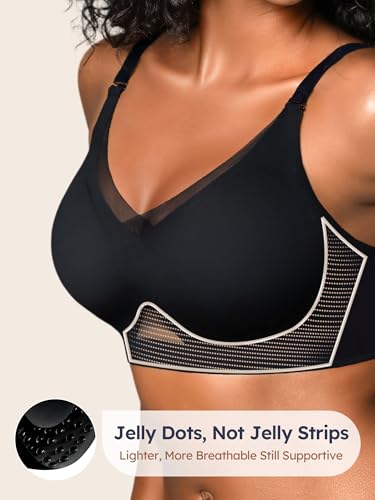 Image of Jelly Bras for Women No Underwire, Full Coverage Seamless Comfortable Bralette with Support and Lift, Wireless Padded Bra