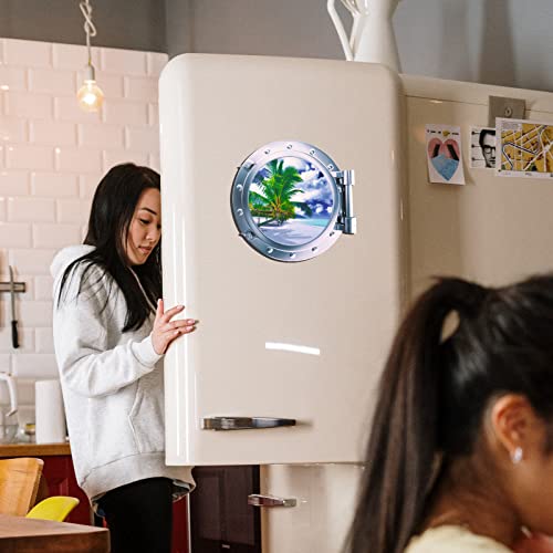 Pegatinas océano para ocultar imperfecciones en puertas y neveras con estilo playero 6