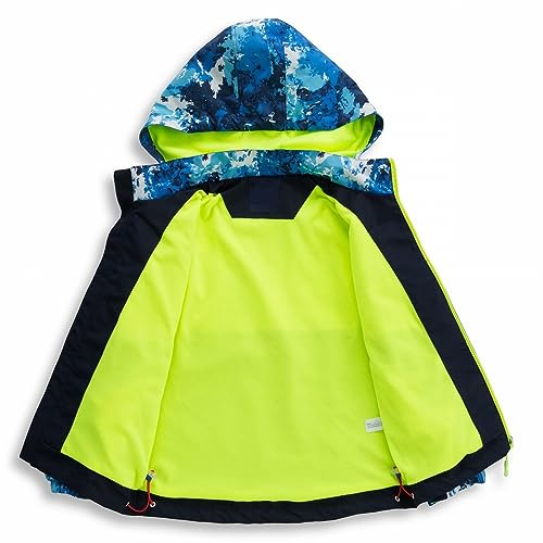 Boys' Heavyweight Colorblock Puffer Coat Jacket Camouflage Jacket Zipper Shirt Breathable Outdoor Outwear4