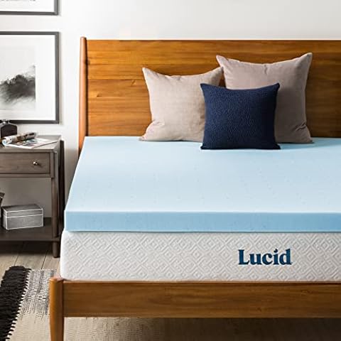 Lucid 3 Inch Gel Infused Memory Foam Mattress Topper Cover
