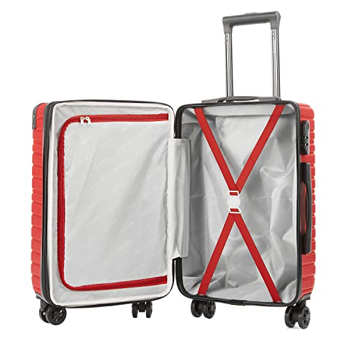 kensie 3 Piece or 20" Tigard Luggage Set, Red, 3 Piece (28"/24"/20")2