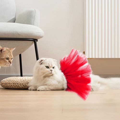 Tutu de gato,Tutu para cães | Fantasia de princesa vermelha macia para cachorrinho - Vestido de gato