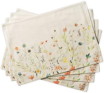 Maison d' Hermine Placemat 100% Cotton Cloth Placemats Decorative Washable Placemats, Home, Kitchen, Dining, Cocktail Parties & Camping, Colmar - Spring/Summer (Set of 4)