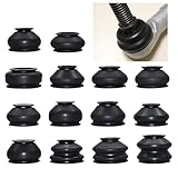 KoiLuvGo 14PCS Automotive Tie Rod End Boots, Ball Joint Rubber Tie Rod Boot, Universal Dust Boots Cover for Tie Rod Accessories Suitable to Most Vehicle (Black)