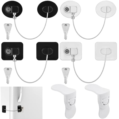 Listado de Refrigerador de 2 Puertas Top 5. 39 6 Piezas Cerraduras para Puerta de Refrigerador, Candado para Refrigerador, Cerradura Autoadhesiva para Congelador, Seguros para Ventana Corrediza Puertas para...
