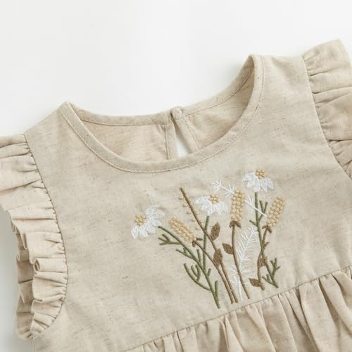 Simplee kids Newborn Infant Rompers Baby Girls Summer Ruffle Sleeveless Embroidery Bodysuit Outfits3