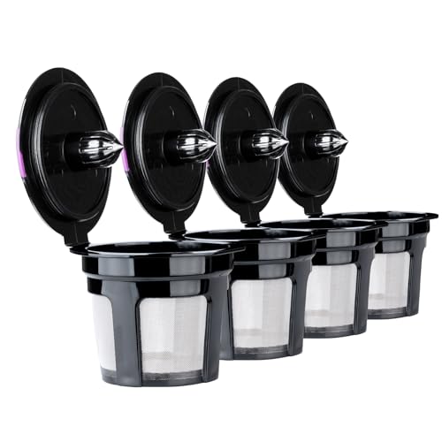 K Pods Refill Coffee Filters with Disposable Paper Filter compatible with K 1.0 and 2.0 Brewers, K200, K250, K300, K350, K400, K425, K450, K460, K475, K500, K525C, K550 and K560 (4 pack K-cups)