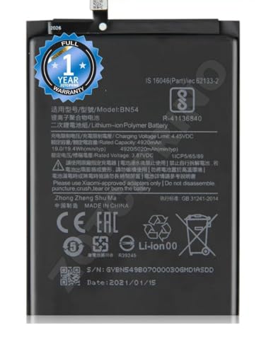 Image of Original BN54 Battery for Redmi Note 9 Note 10x 4G / 10X 5G / 10x pro 5G / Battery with 1 Year Warranty*** (B142)
