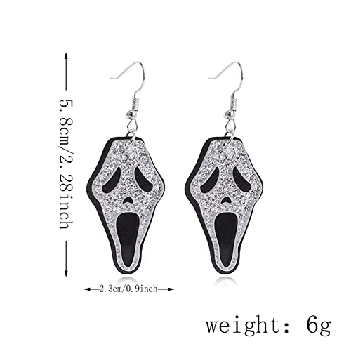 Halloween Theme Funny Acrylic Cartoon Earrings Creative Punk Pumpkin Ghost Skull Pill Bottle Cat Dangle Earrings Creative Nightclub Jewelry for Women Halloween Costume Party Exaggeration Accessories2
