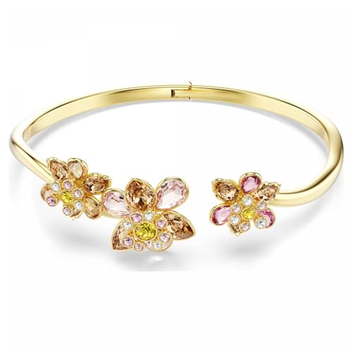 Bracelet fleur Swarovski Idyllia en or, le cadeau idéal pour sceller un moment unique