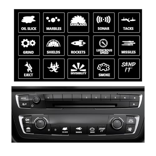 Image of Car Sticker and Decals, Funny Novelty Vehicle Dashboard Button Stickers, Personalized Stickers for Automobile or Truck Unused Buttons, Interior Decor Car Accessories