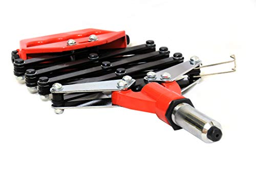 Image of Jon Bhandari Tools 32 inch Folding Riveting Gun | Heavy-Duty Riveter with Interchangeable Tips & Spanner | Rivet Sizes 3.2mm, 4mm, 4.8mm, 6.4mm | Ergonomic Non-Slip Handle for Industrial & DIY Use