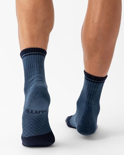 Image of Cozy Earth Essential Quarter Socks for Women and Men - Soft Mercerized Cotton Crew Socks 2-Pack Set - Heel & Arch Support