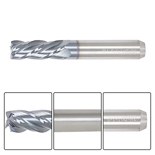 Image of 3 /8 Inch Milling Cutter 4 Slot Carbide End Milling Cutter Suitable for Aluminum Cutting Non-Ferrous Metal Cutting 1 Pieces
