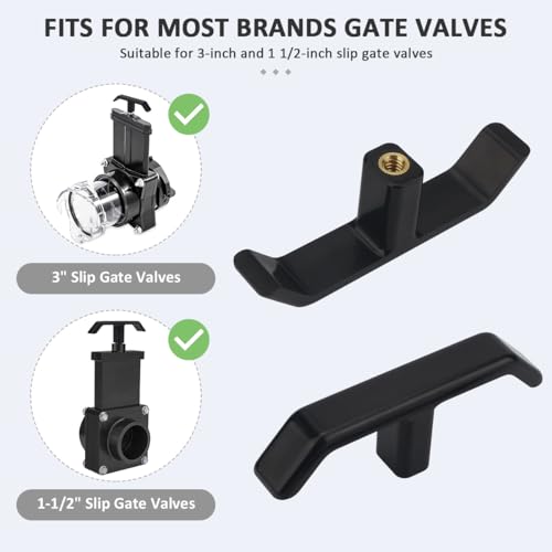 Image of 2pcs RV Waste Valve T-Handle Black Universal Fit, | Replacement for Sewer & Water Tank Drain, Dump Valve, Waste Gate Pull, RV Marine Toilet Accessories