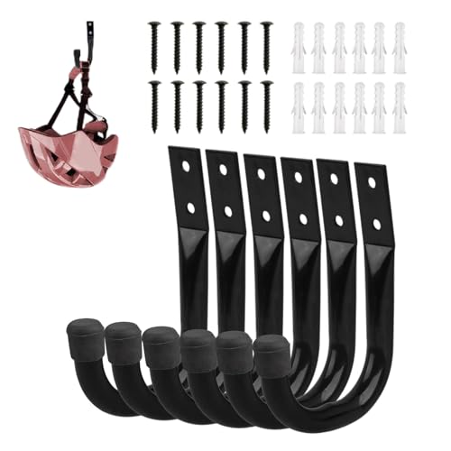 ガレージ収納ユーティリティフック、ガレージ用ラダーフック - 6 ピース/セット自転車フック高耐久 J フック - ホースホルダー、バイクフック、はしごフック、ガーデンツール、はしご、自転車、かさばるアイテム用リーフブロワーハンガー