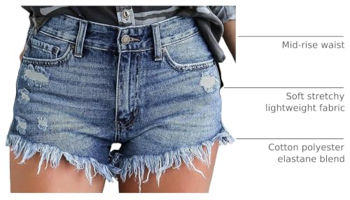 Image of MODARANI Denim Shorts for Women Distressed Jean Shorts Ripped Summer Hot Short